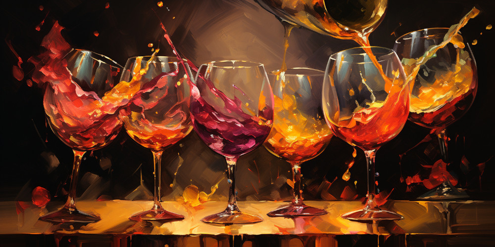 A Painting of Non-Alcoholic Wines by NA Wine Club